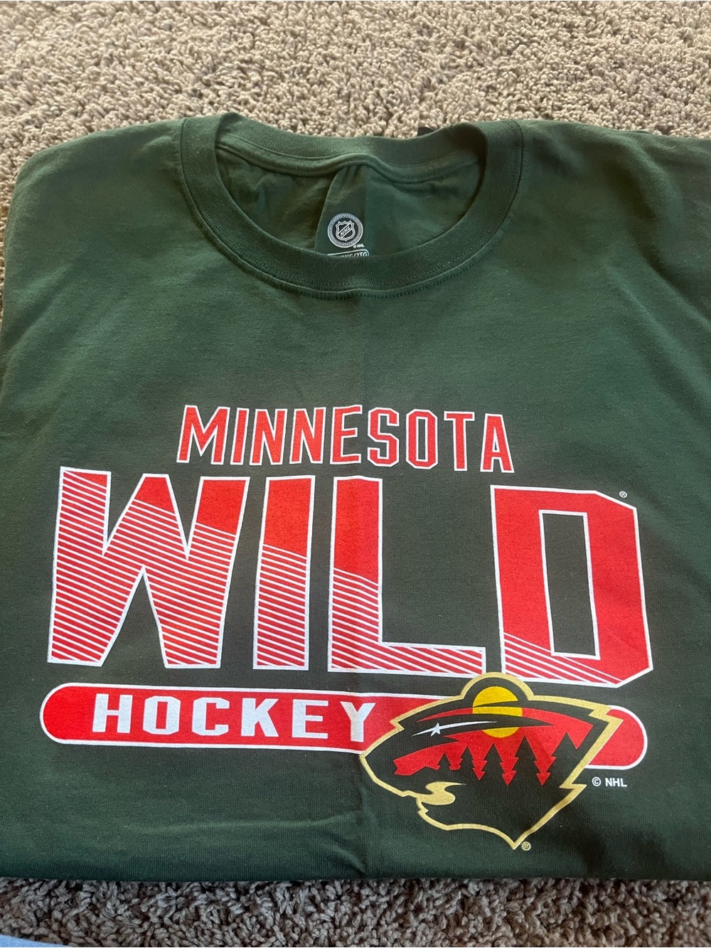Minnesota Wild Graphic Tee - Black with Green & Red Logo - Picture 3 of 8